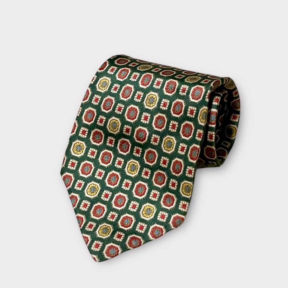 Lanvin Green Patterned Men's Silk Tie SHIP NEXT DAY